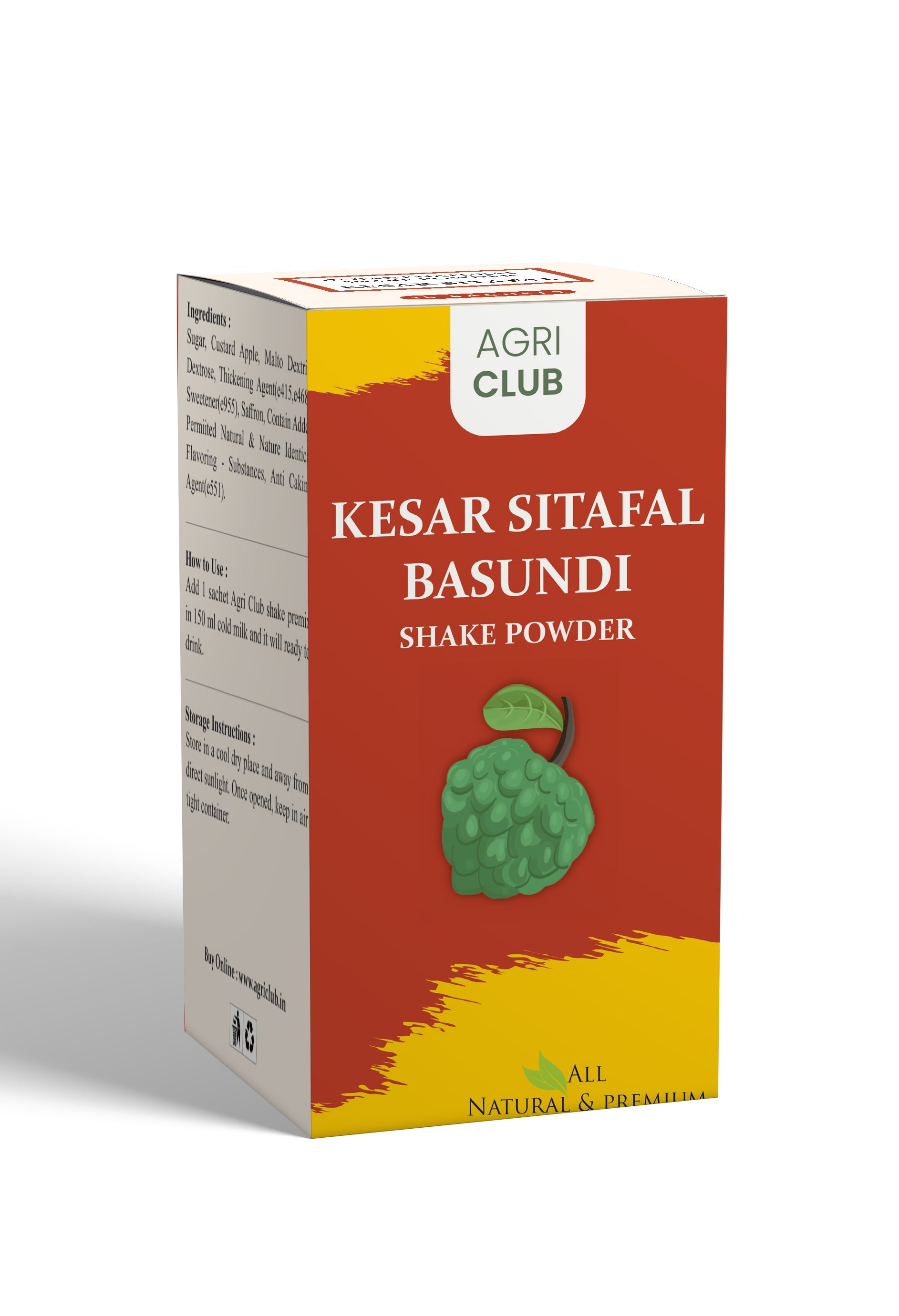 Instant Kesar Sitafal Basundi Shake Powder Premium Quality 15 Sachets