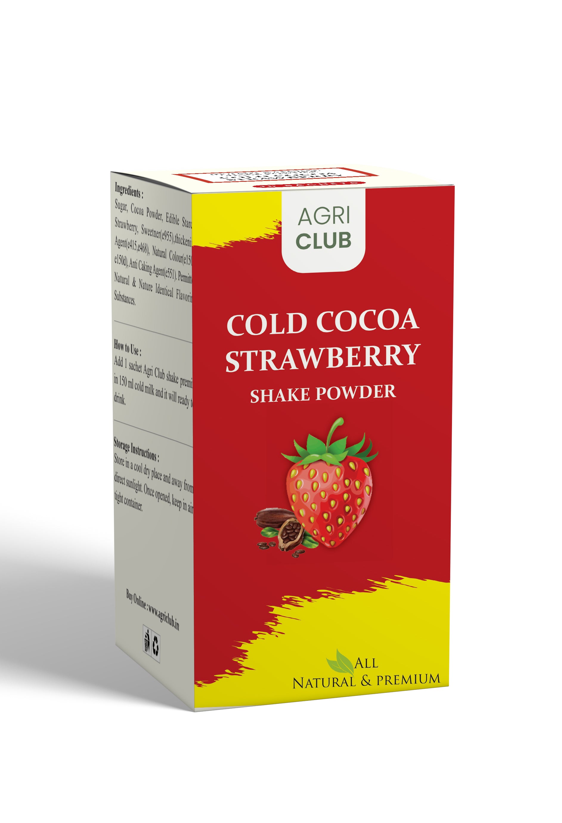 Instant Cold Cocoa Strawberry Shake Powder Premium Quality 15 Sachets