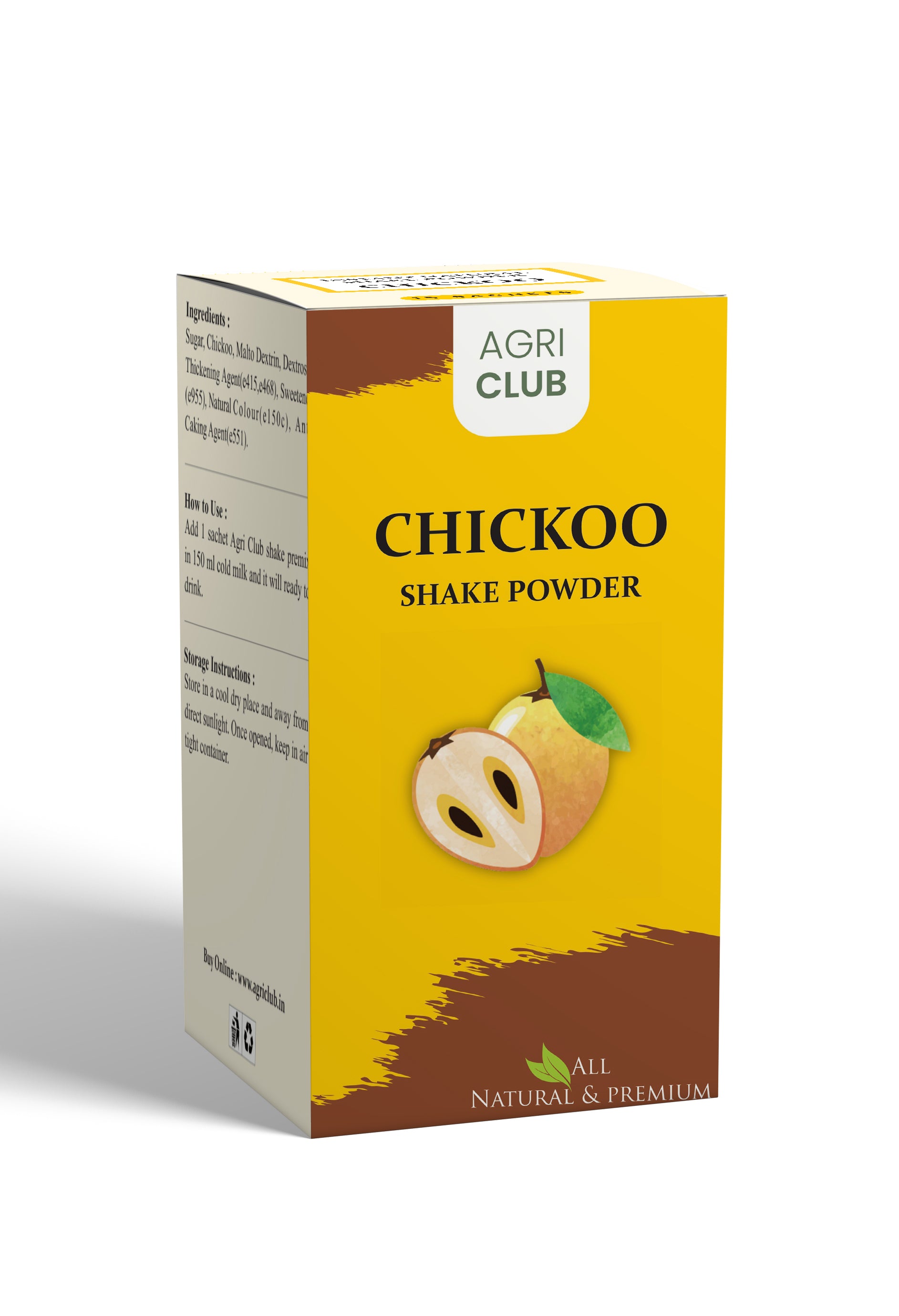 Instant Chickoo Shake Powder Premium Quality 15 Sachets