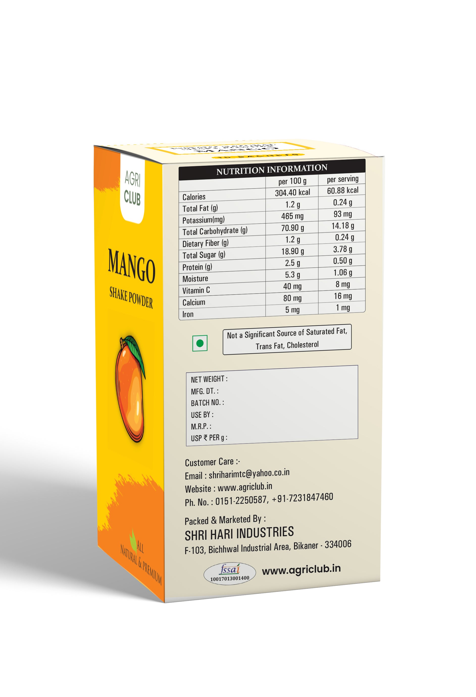 Instant Mango Shake Powder Premium Quality 15 Sachets