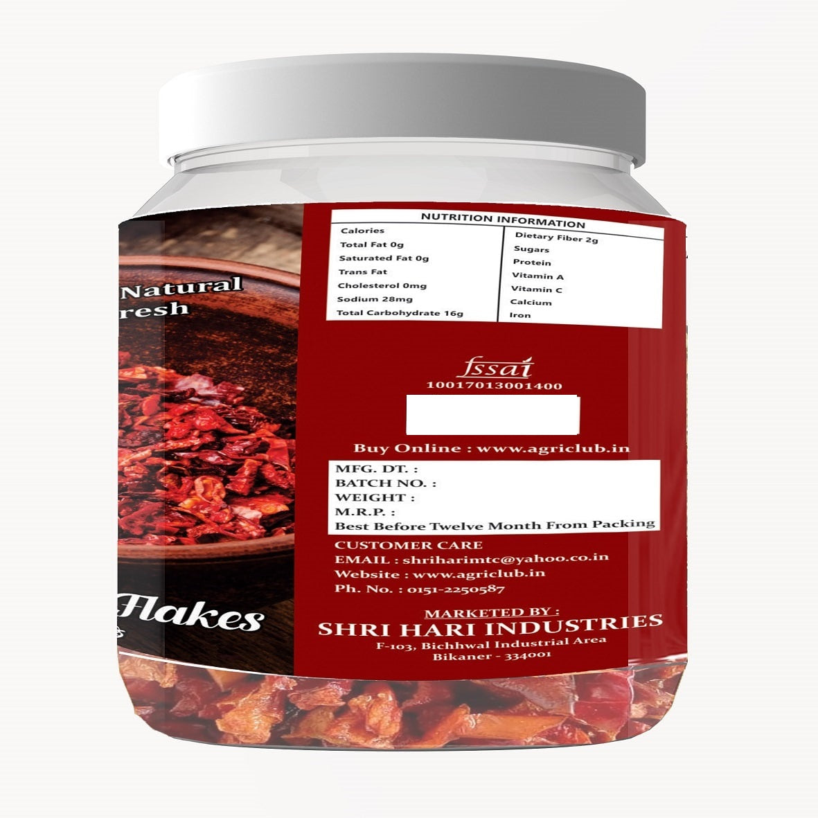 Dry Red Capsicum Flakes 100% Natural