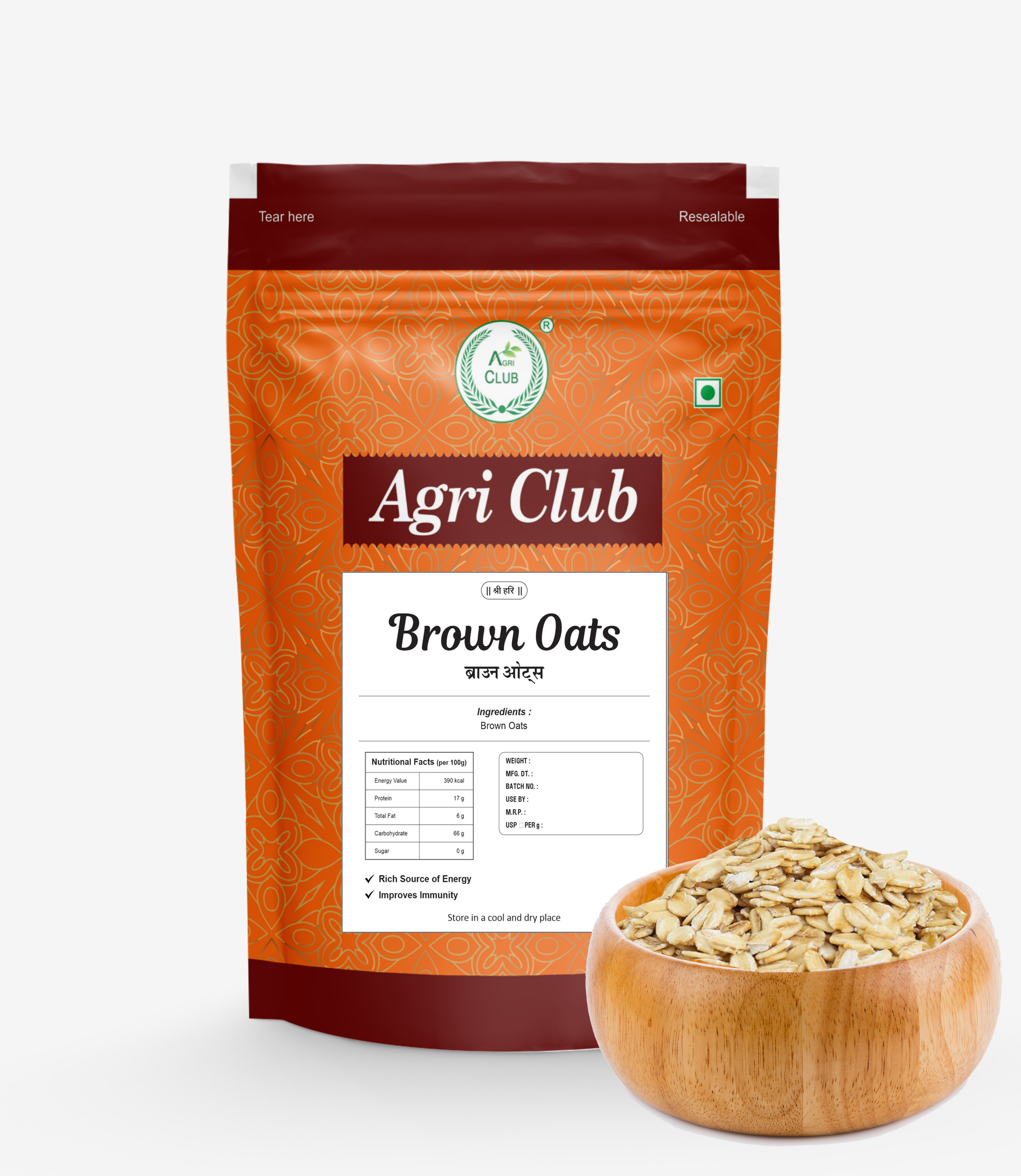 Brown Oats 100% Premium Quality