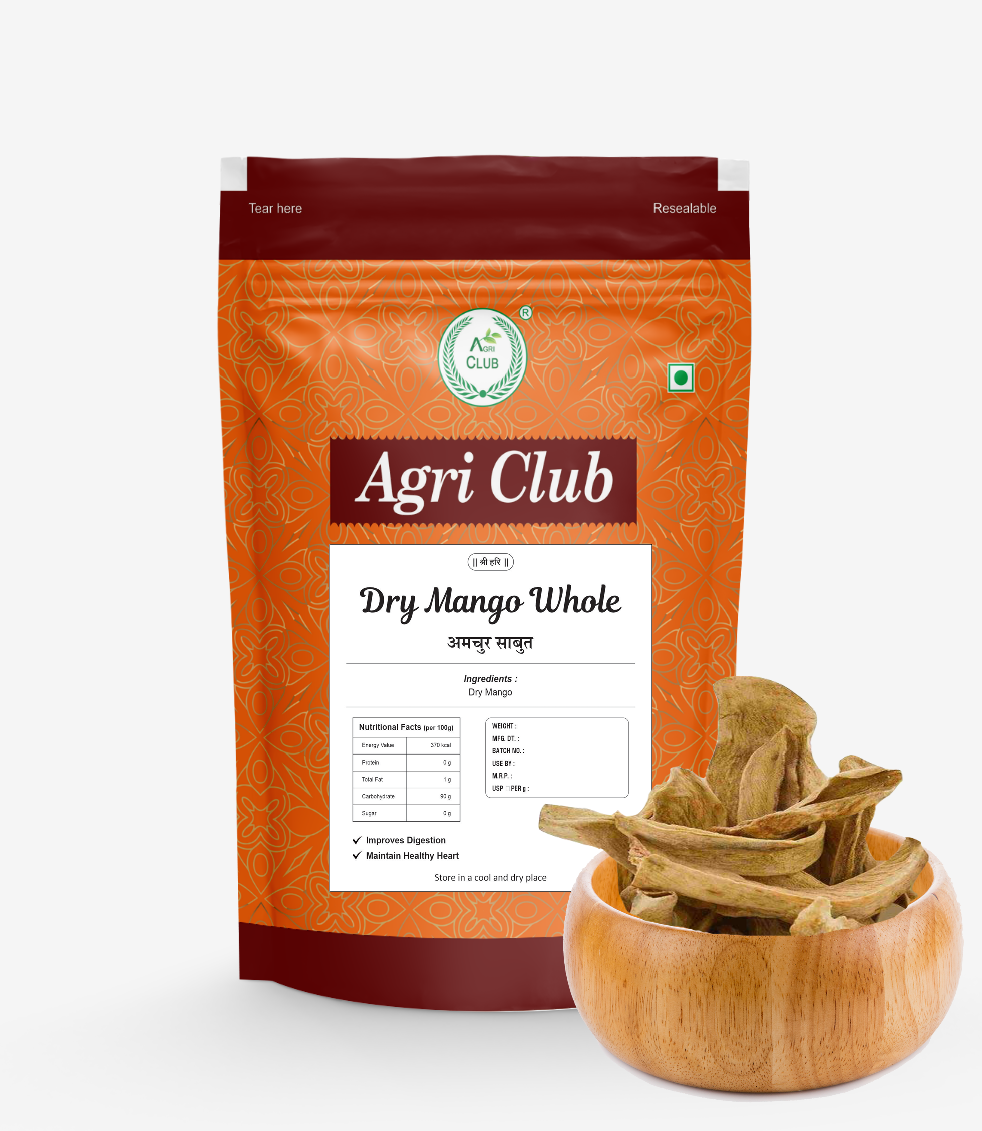 Dry Mango (Sabut Amchur) 100% Premium Quality