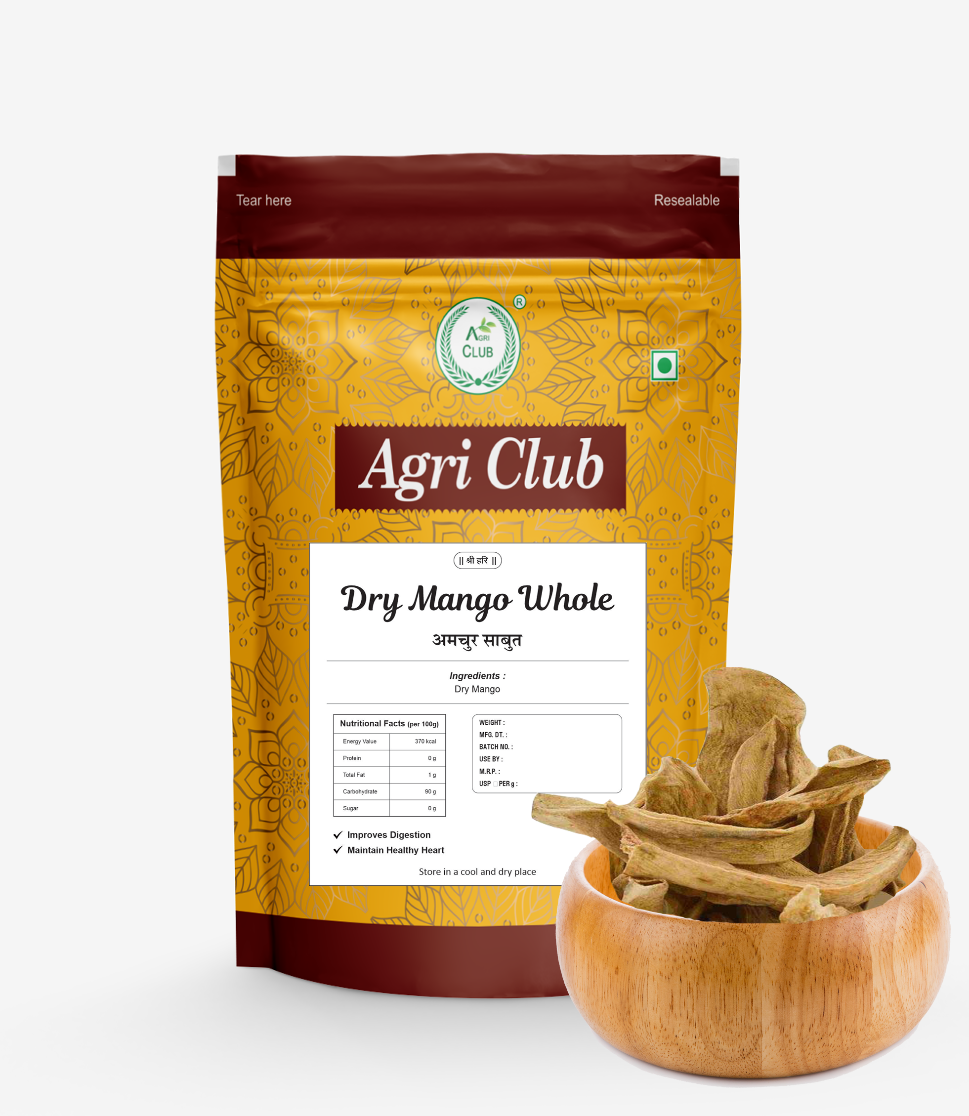 Dry Mango (Sabut Amchur) 100% Premium Quality