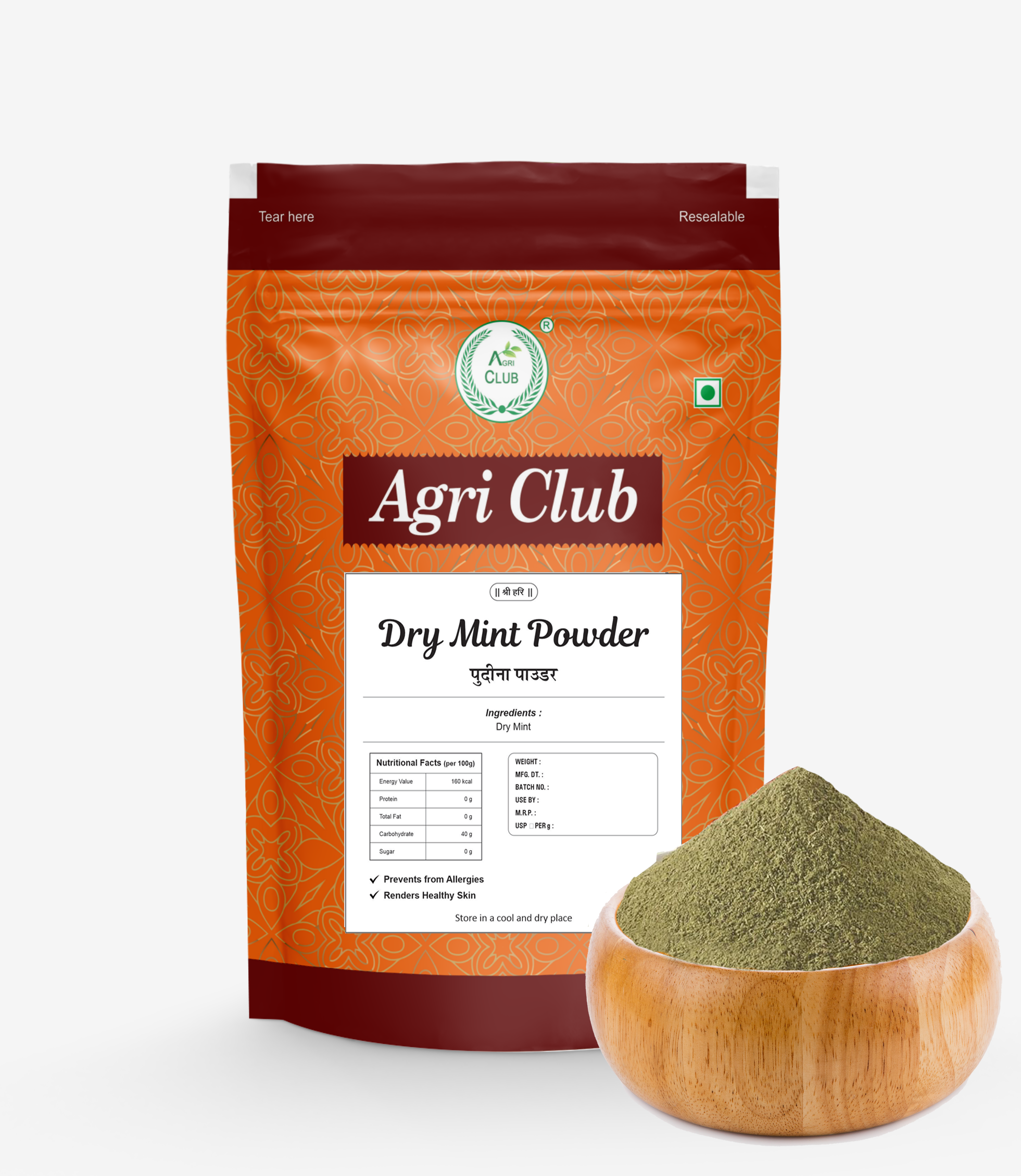 Mint Powder 100% Natural