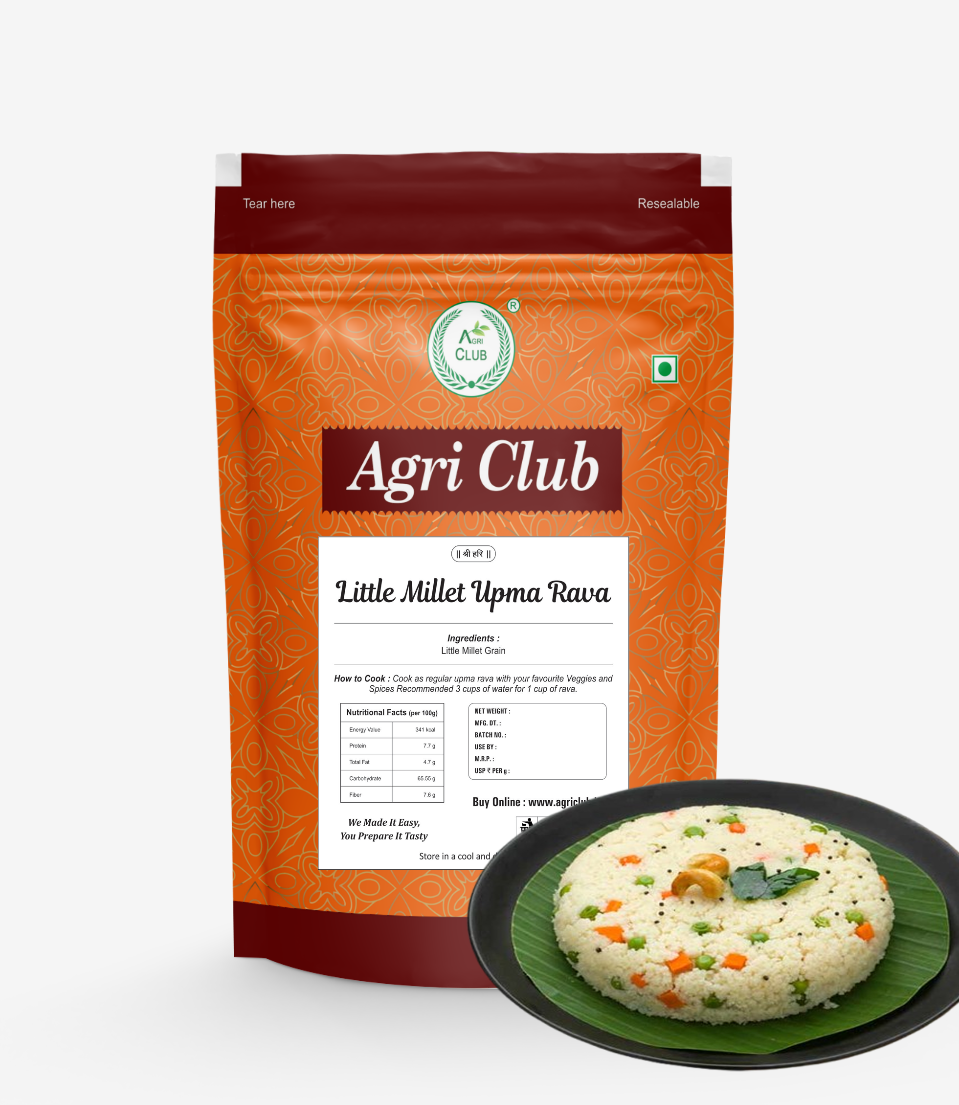 Little Millet Upma Rava Premium Quality 400 GM