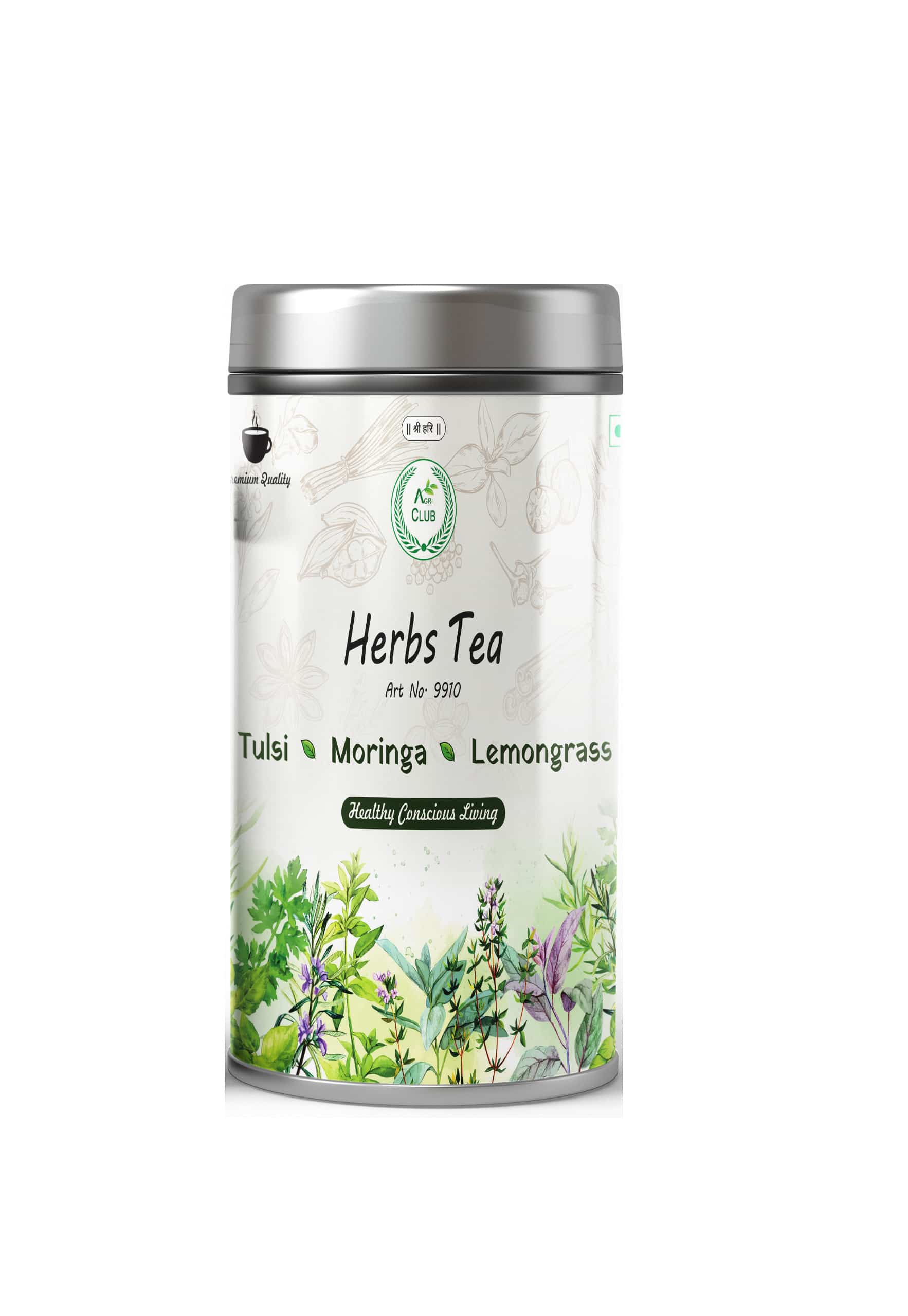 Herbs Tea Tulsi+ Moringa + Lemongrass 50 GM