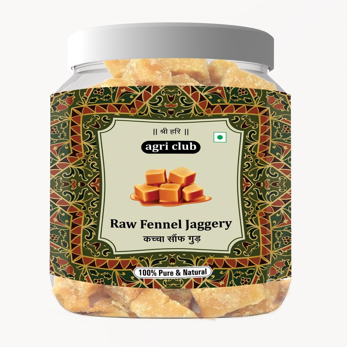 Raw Fennel Jaggery 100% Natural 500 Gm