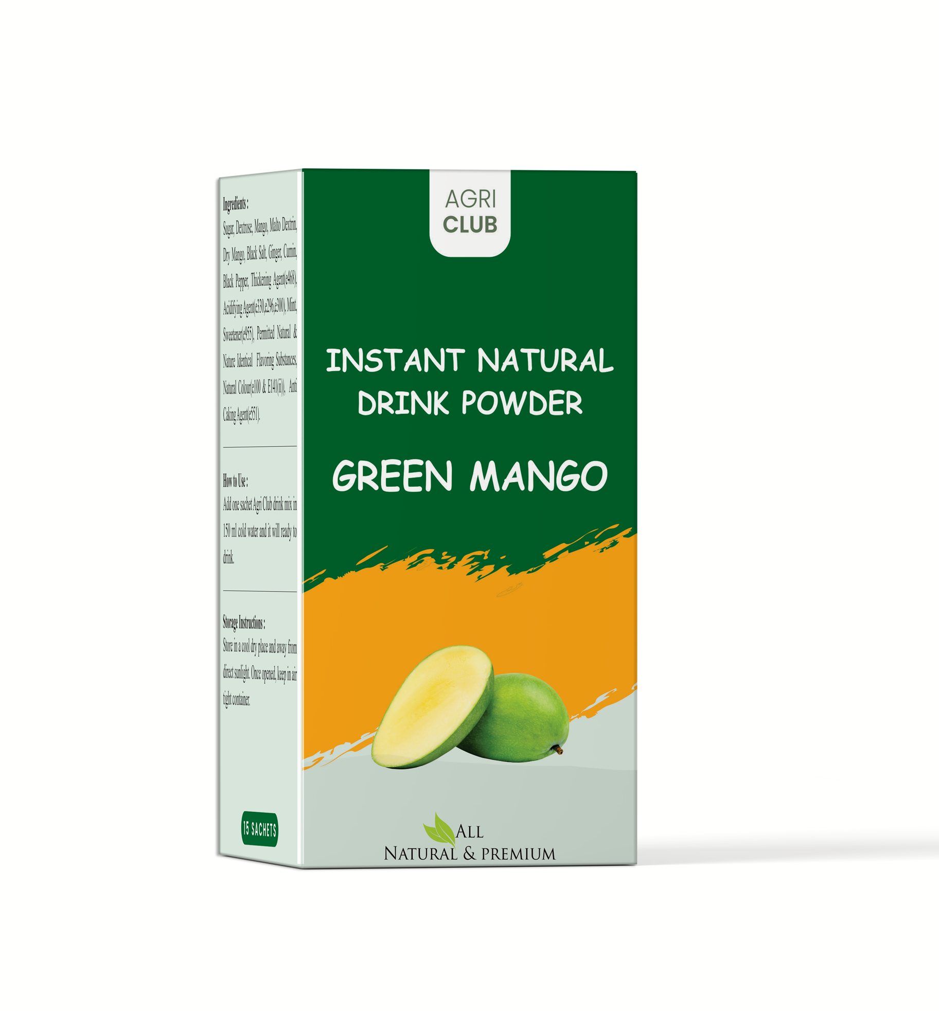 Instant Green Mango Drink Powder Premium Quality 15 Sachets