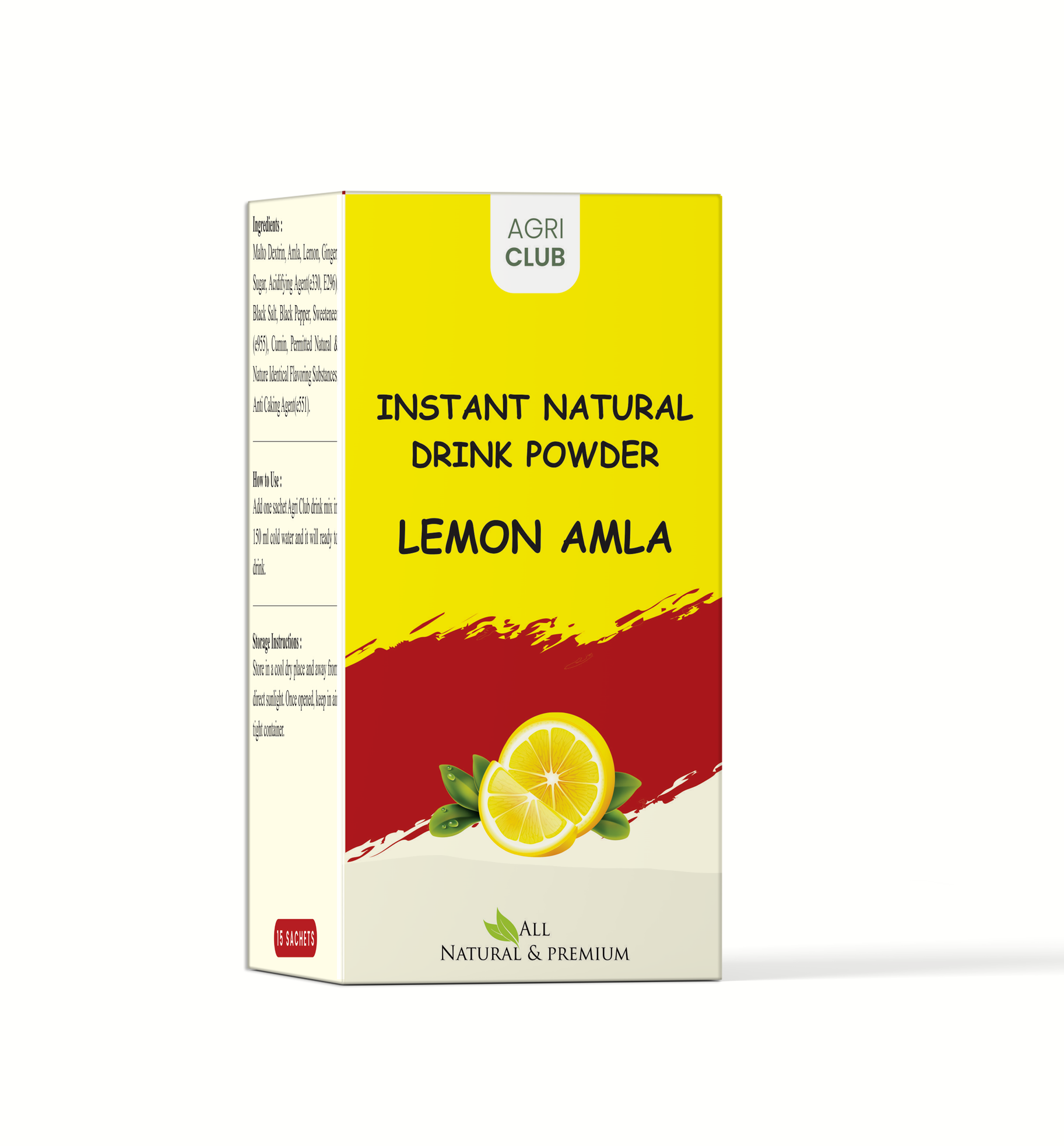 Instant Lemon Amla Drink Powder Premium Quality 15 Sachets