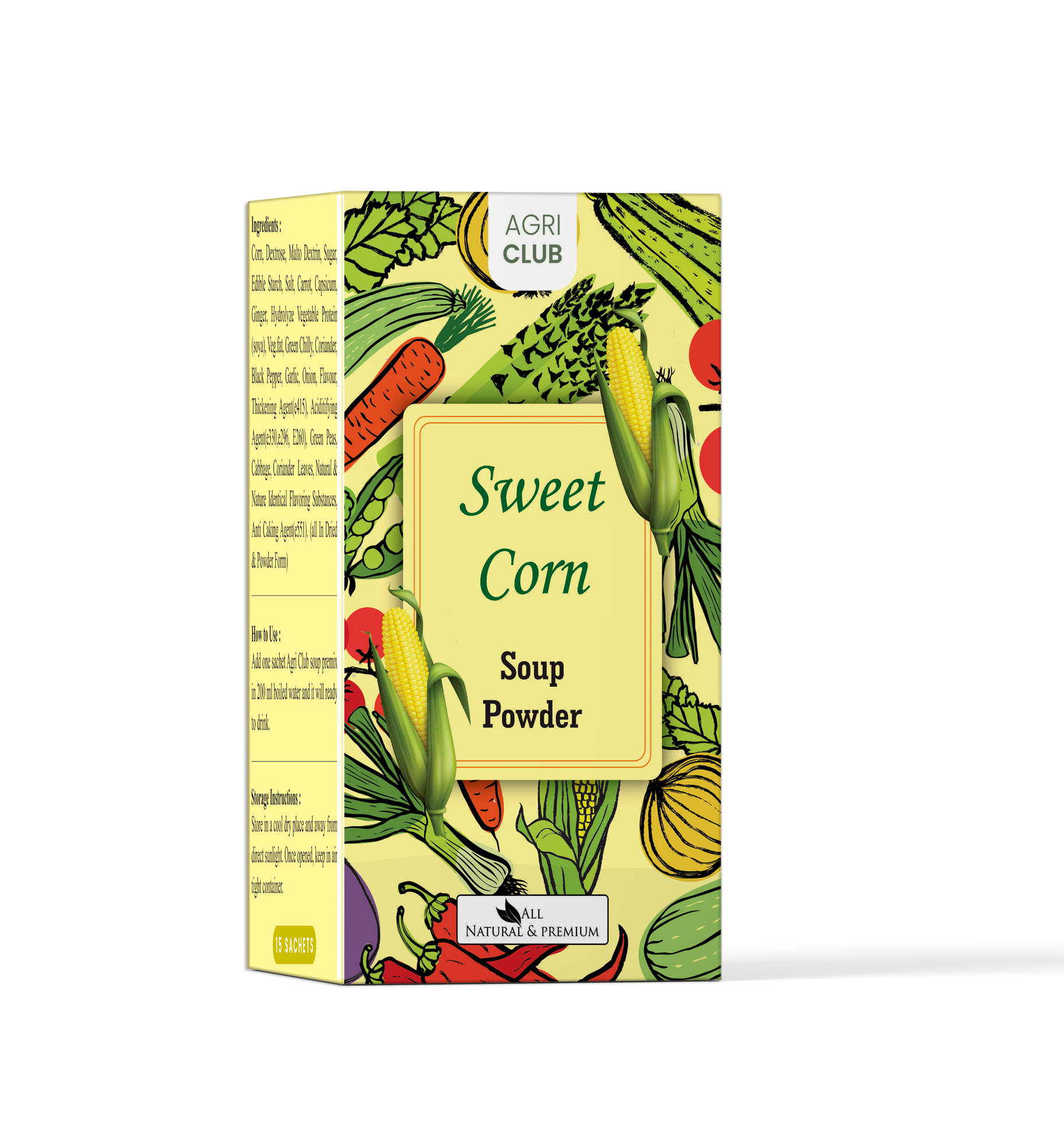 Instant Sweet Corn Soup Powder Premium Quality 15 Sachets