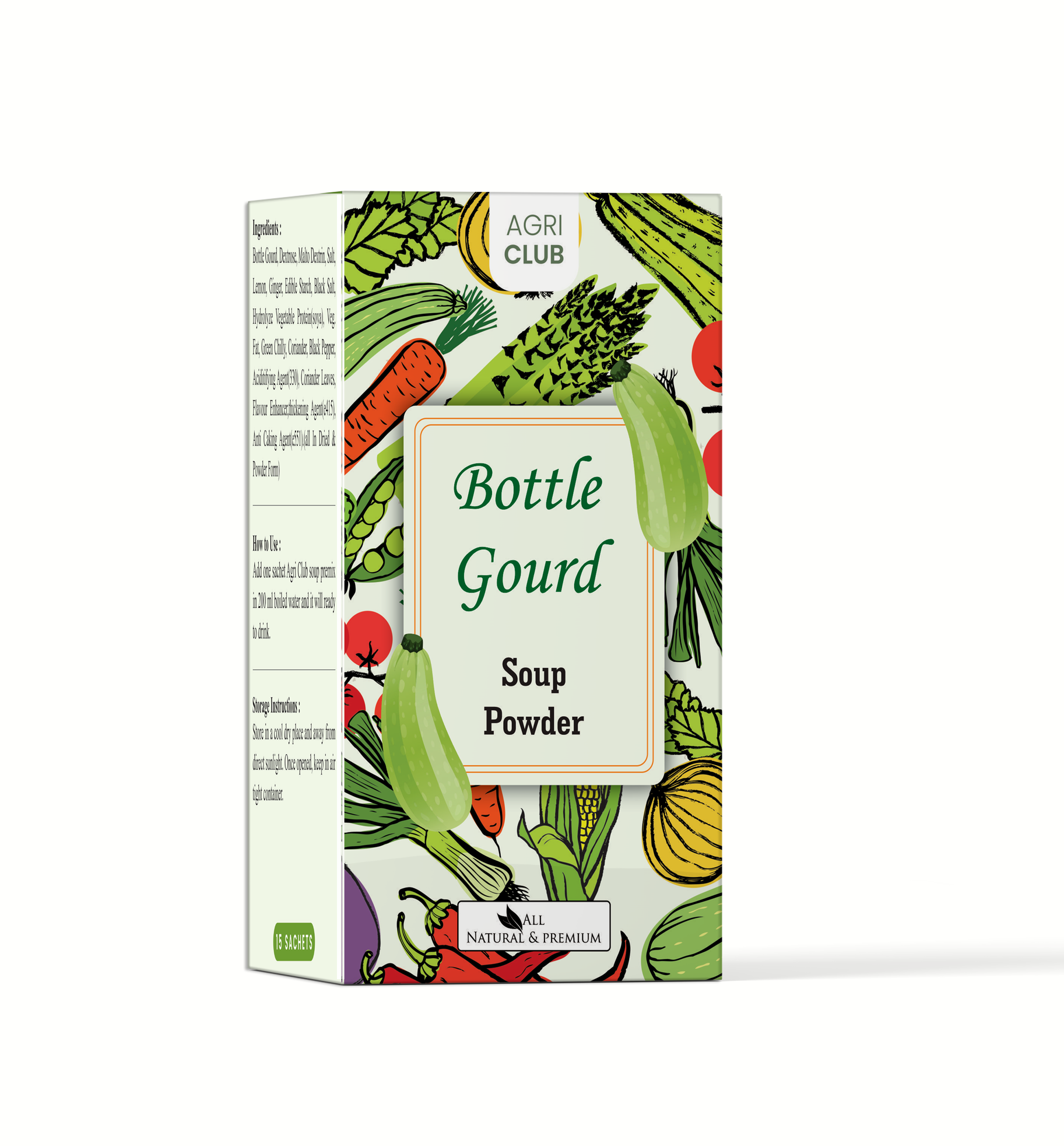 Instant Bottel Gourd Soup Powder Premium Quality 15 Sachets