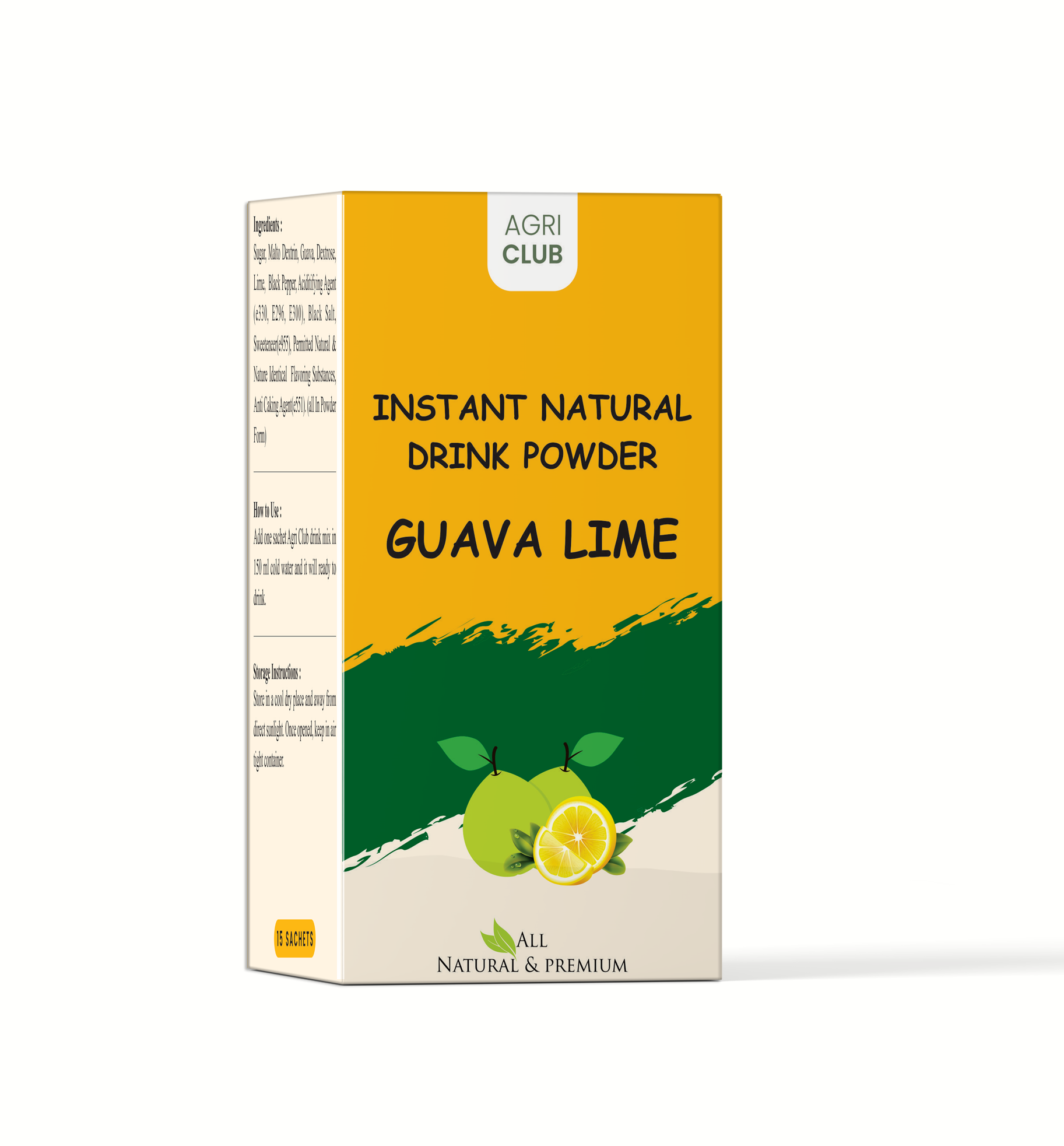 Instant Guava Lime Drink Powder Premium Quality 15 Sachets