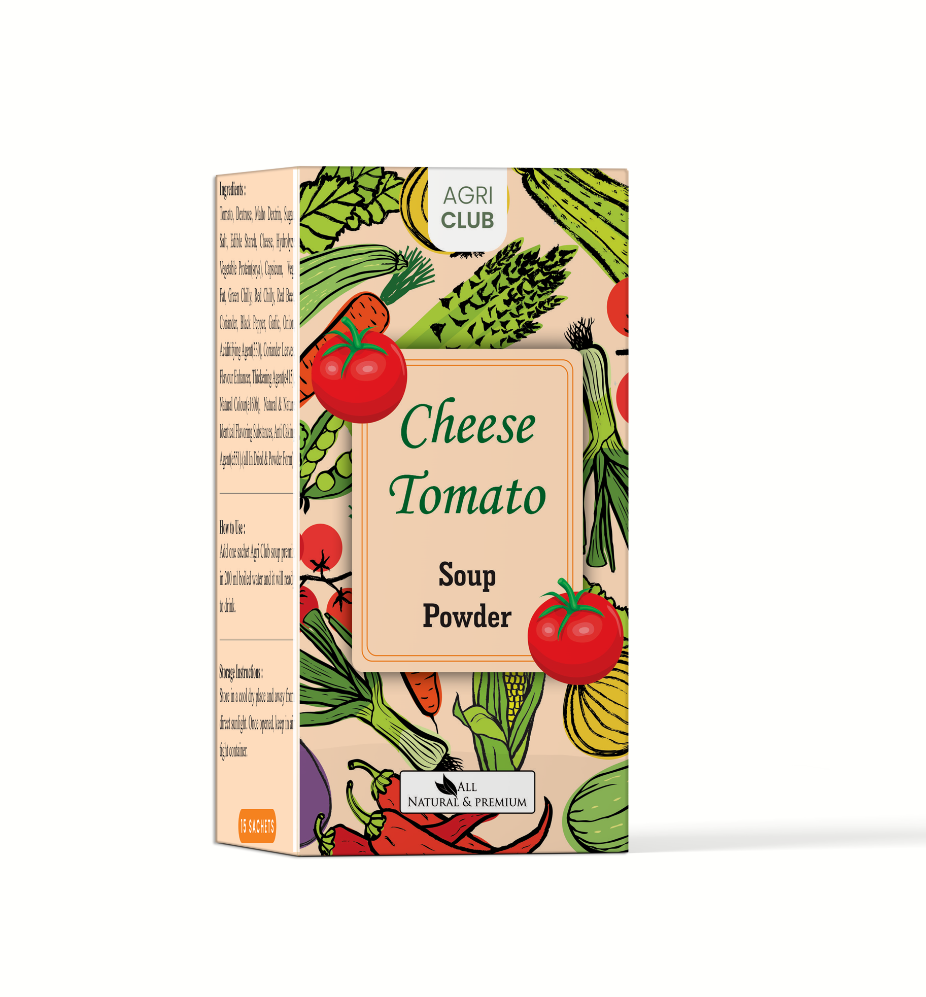 Instant Cheese Tomato Soup Powder Premium Quality 15 Sachets