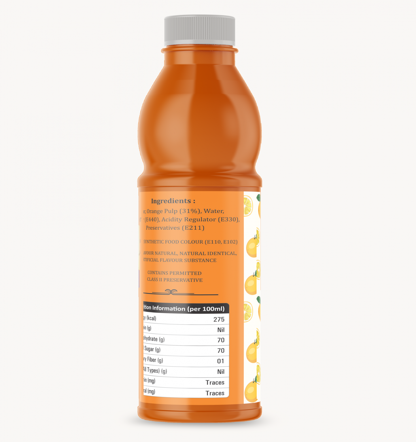 Orange Fruit Crush Premium Quality 1 Liter