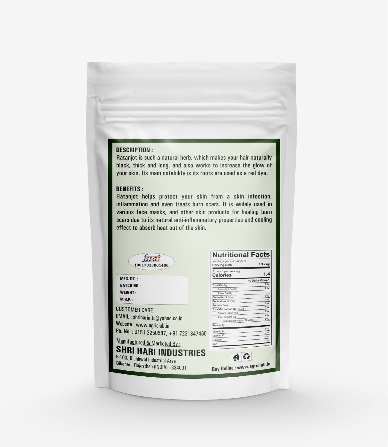 Dry Ratanjot Root Powder Premium Quality 100 GM