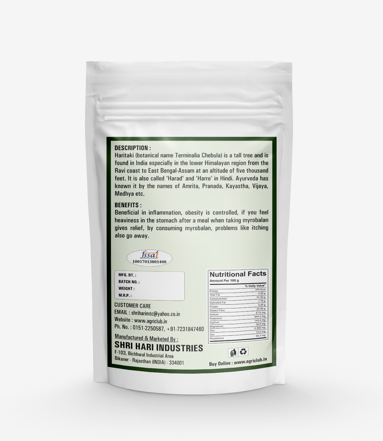 Dry Hard Choti Powder Premium Quality 100 GM