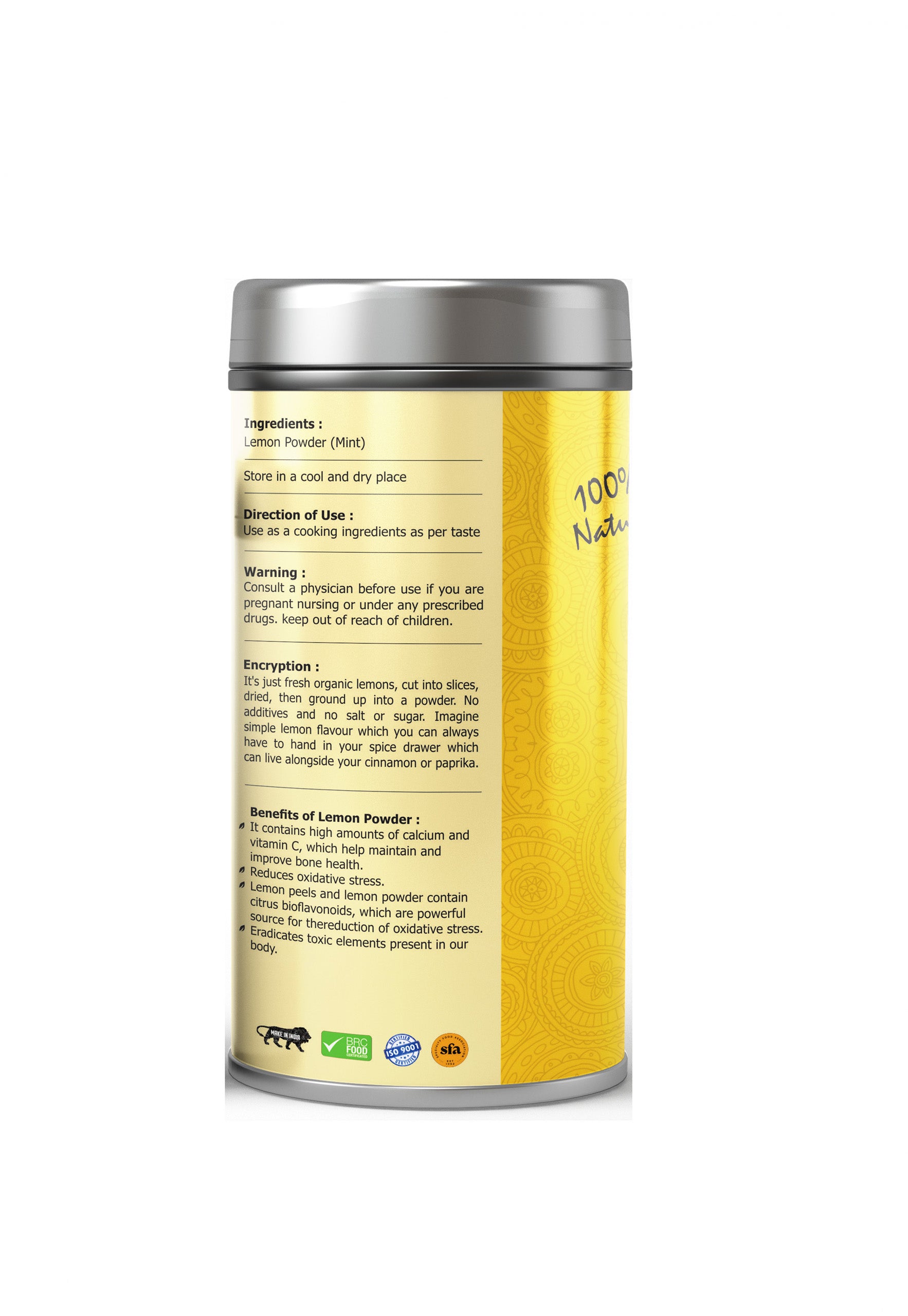 Instant Lemon Drink Powder With Mint Premium Quality 250 GM
