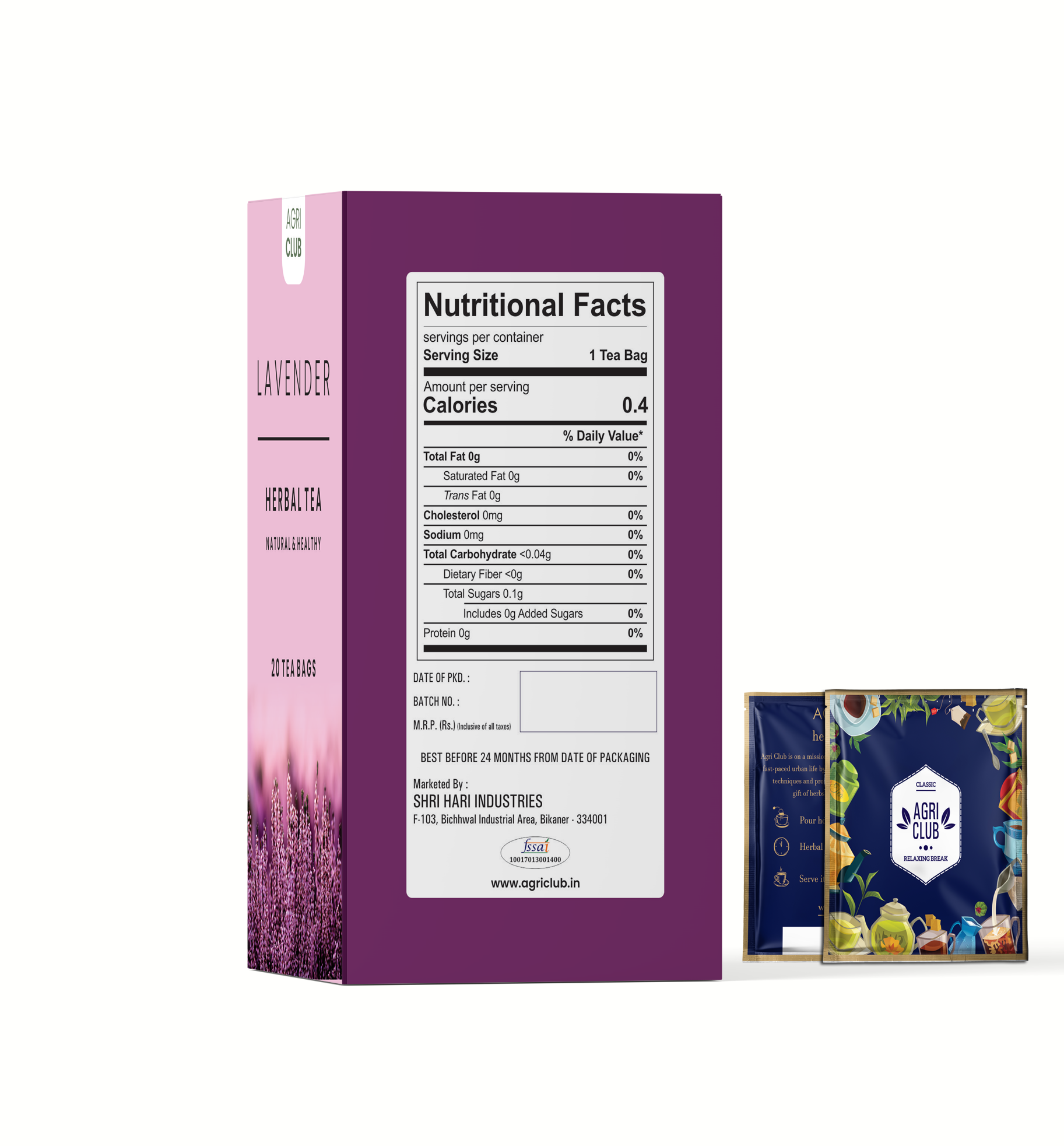 Lavender Tea Herbal Infusion Tea Premium Quality 20 Sachets