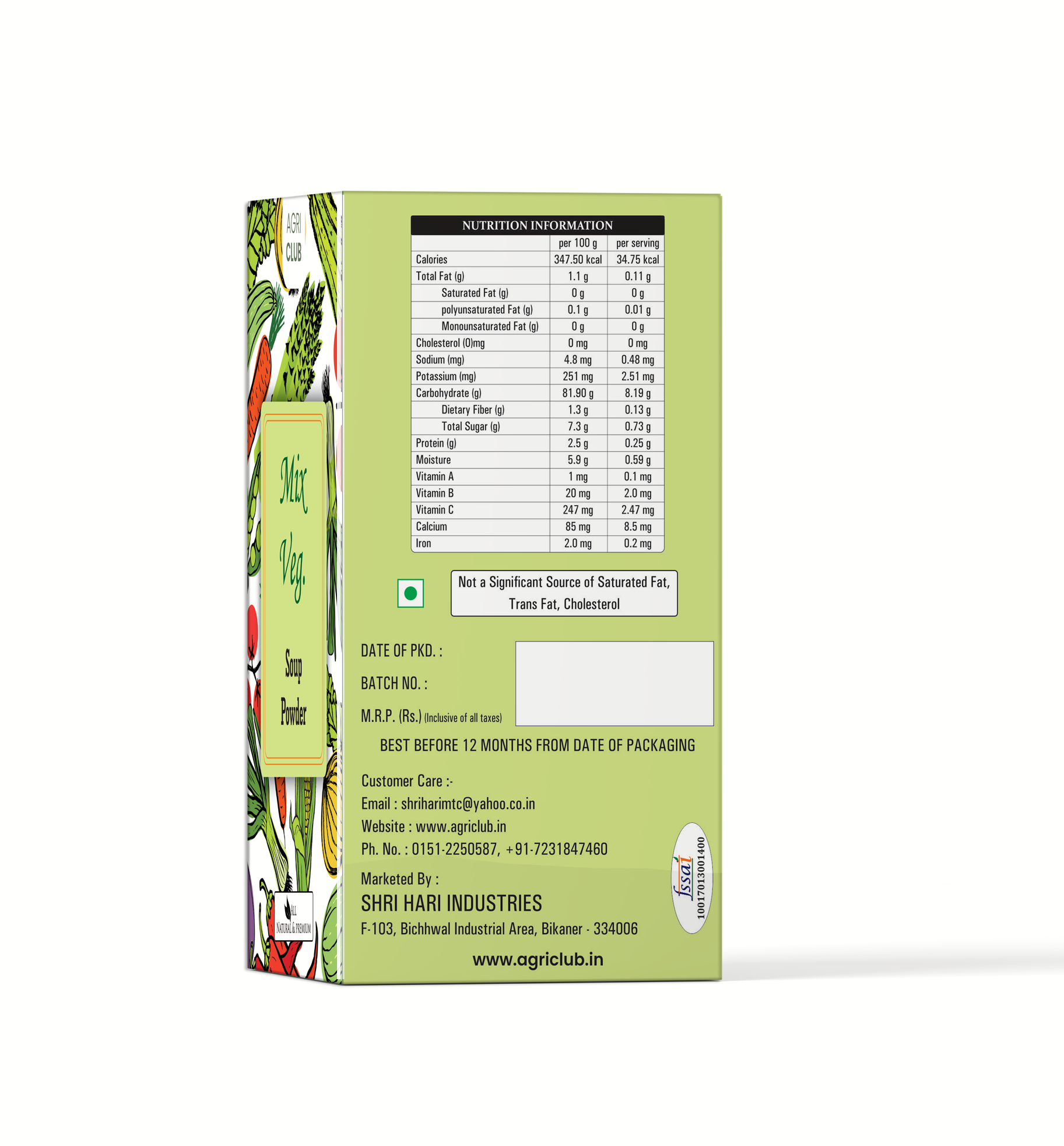 Instant Mix Veg Soup Powder Premium Quality 15 Sachets