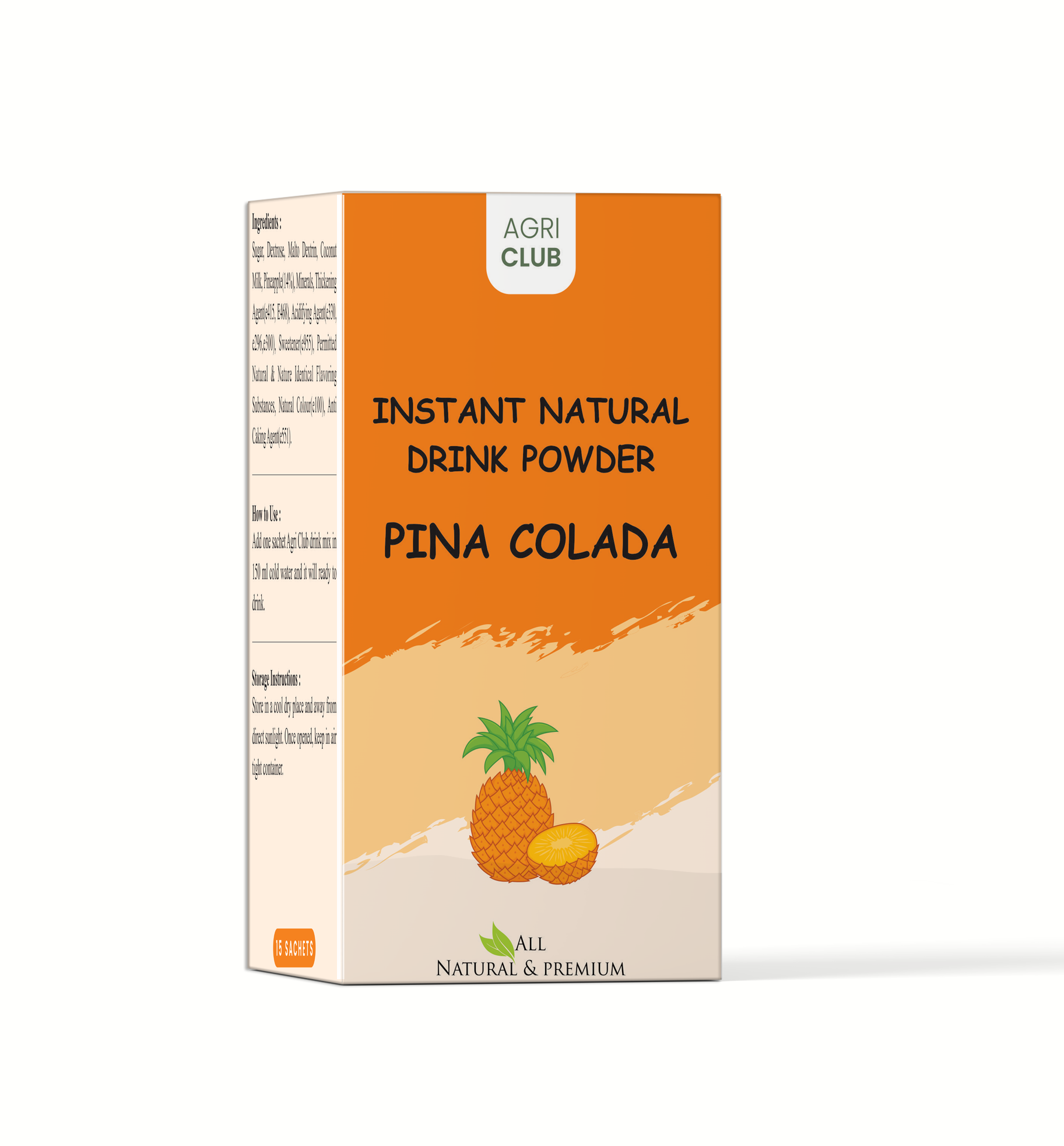 Instant Pina Colada Drink Powder Premium Quality 15 Sachets