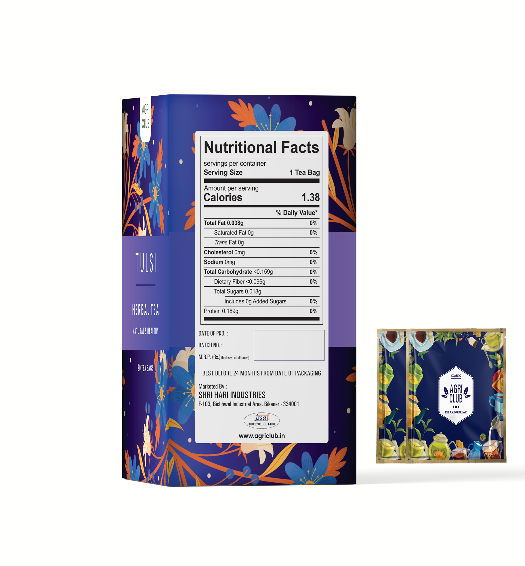 Tulsi Herbal Infusion Tea Premium Quality 20 Sachets