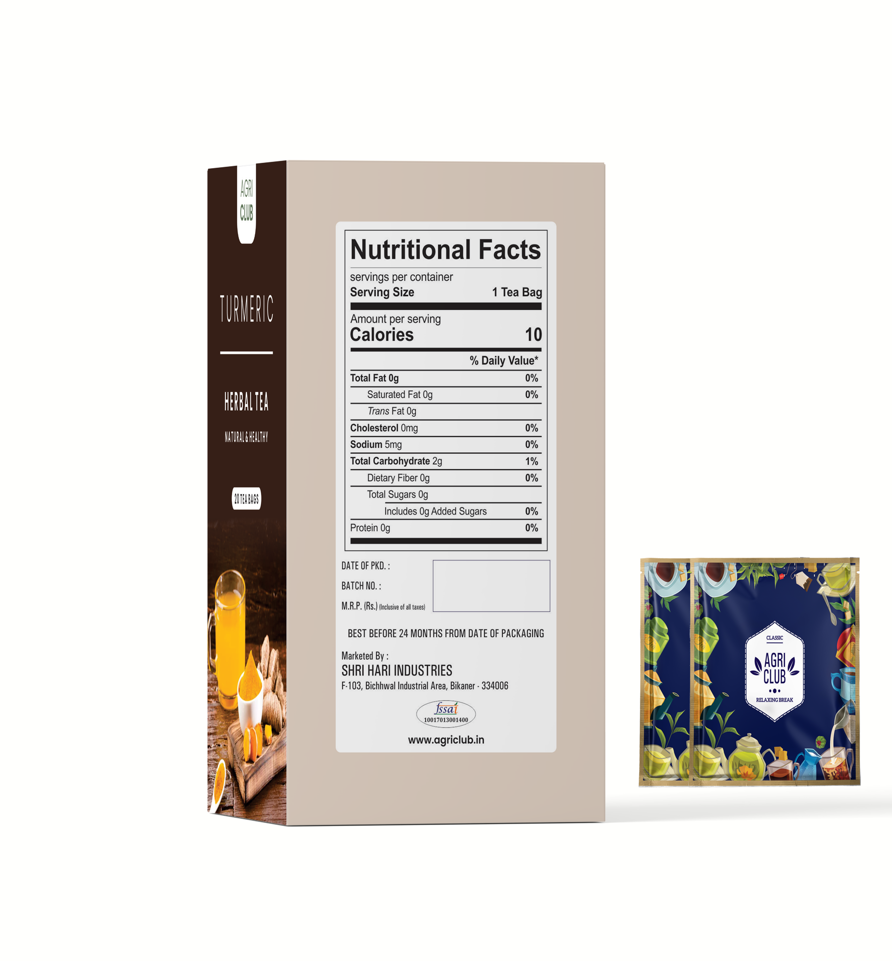 Turmeric Herbal Infusion Tea Premium Quality 20 Sachets
