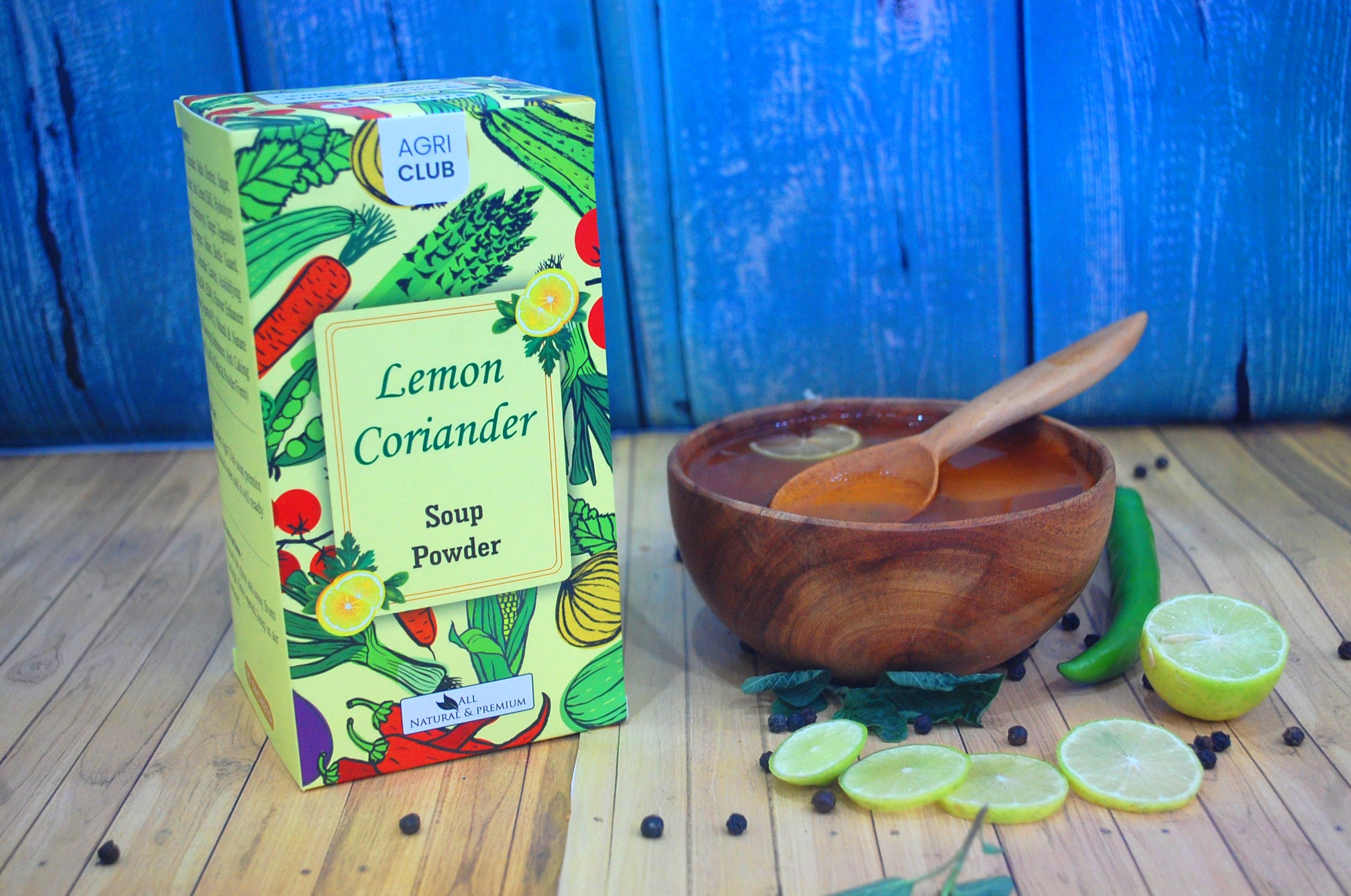 Instant Lemon Coriander Soup Powder Premium Quality 15 Sachets