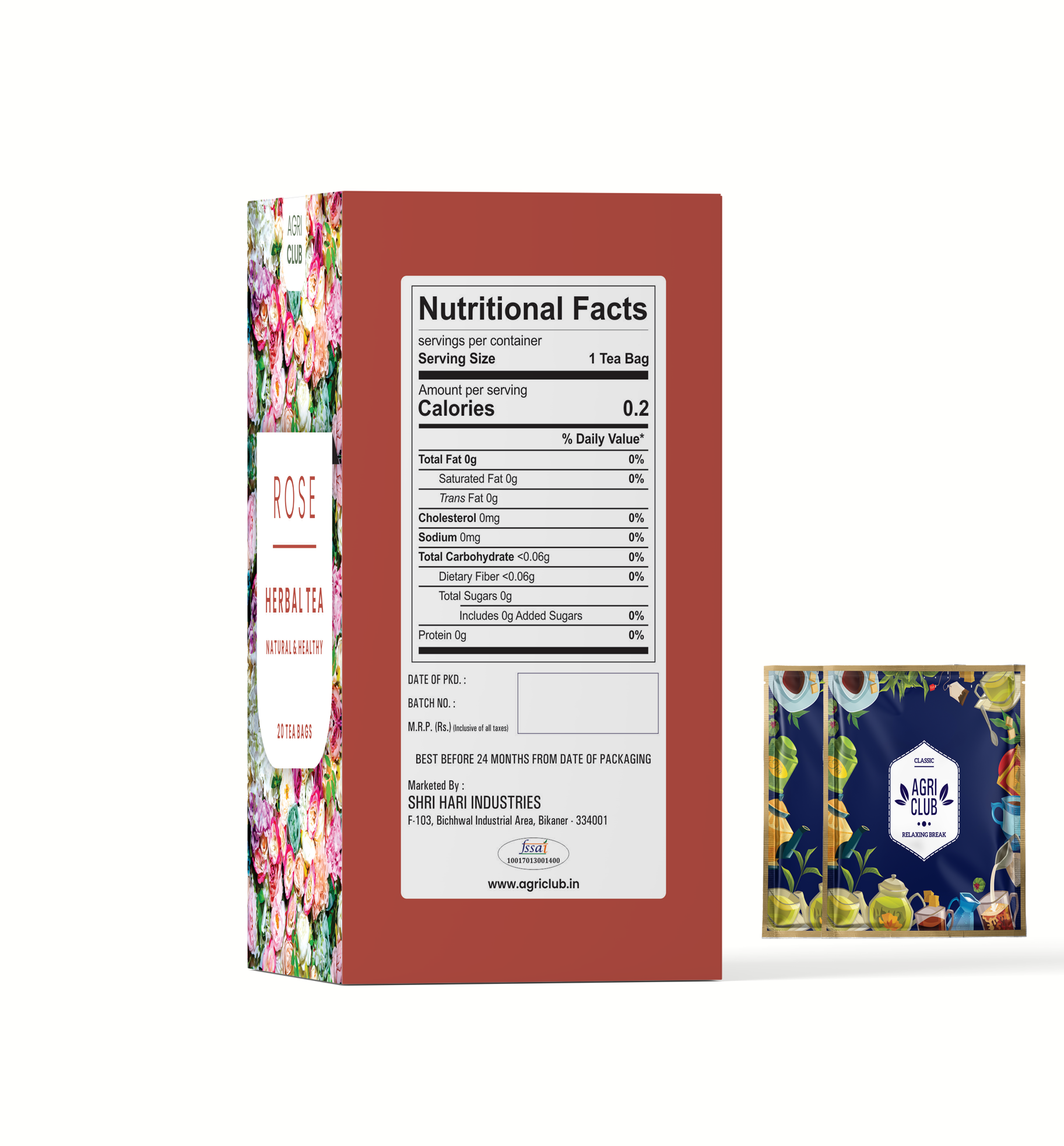 Rose Herbal Infusion Tea Premium Quality 20 Sachets