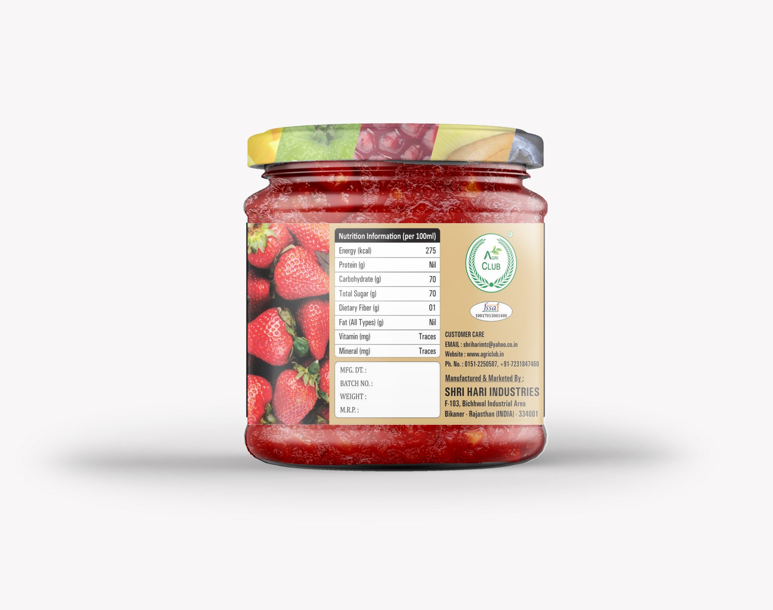 Strawberry Jam Premium Quality 200 GM Pack Of 2