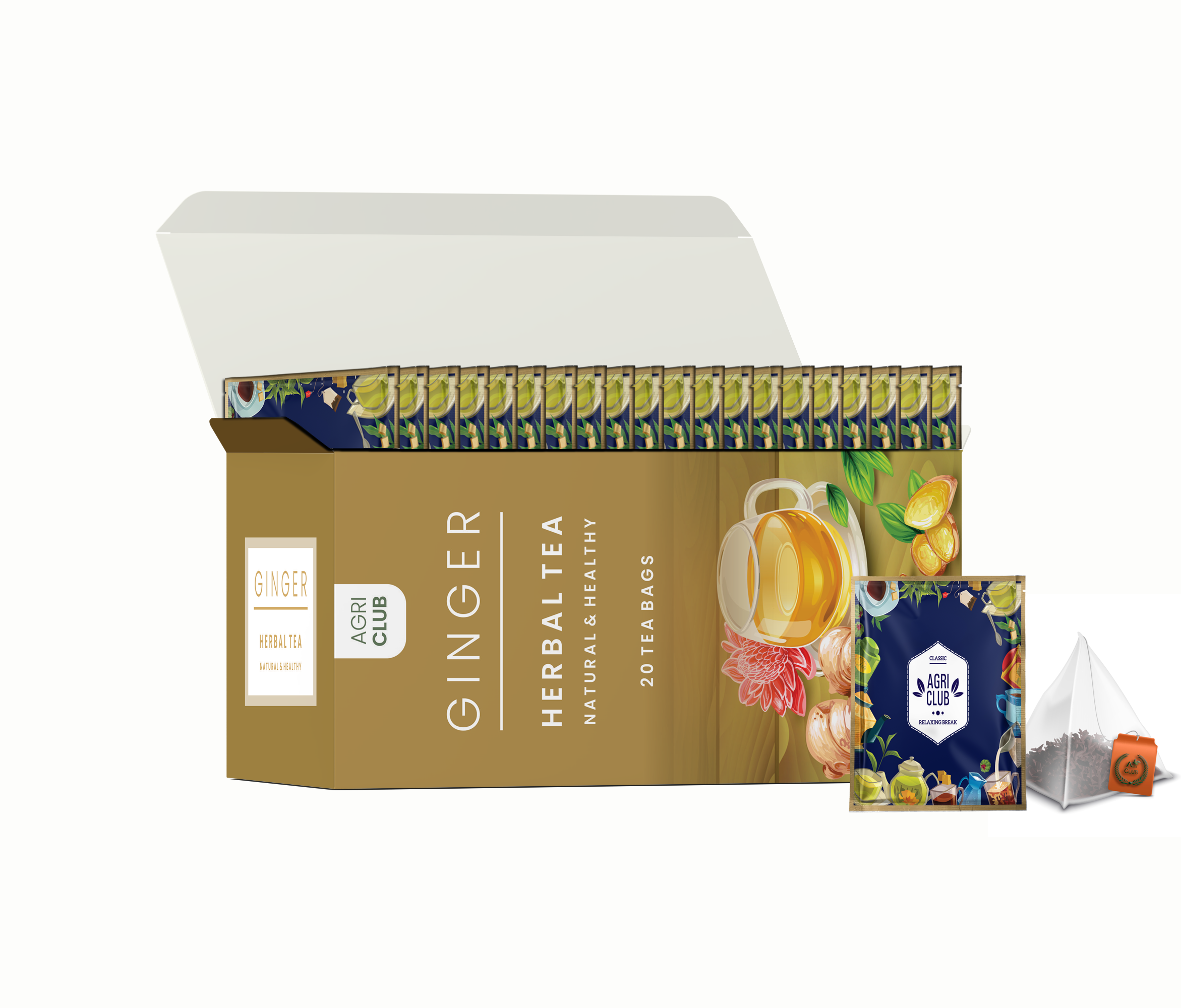Ginger Tea Herbal Infusion Tea Premium Quality 20 Sachets