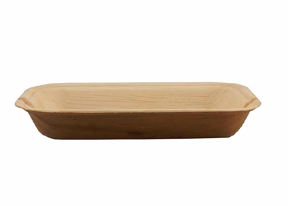 Areca Leaves 6.5 x5.5 inch Set of 25 Rectangle Disposal Plates( Pack of 25)