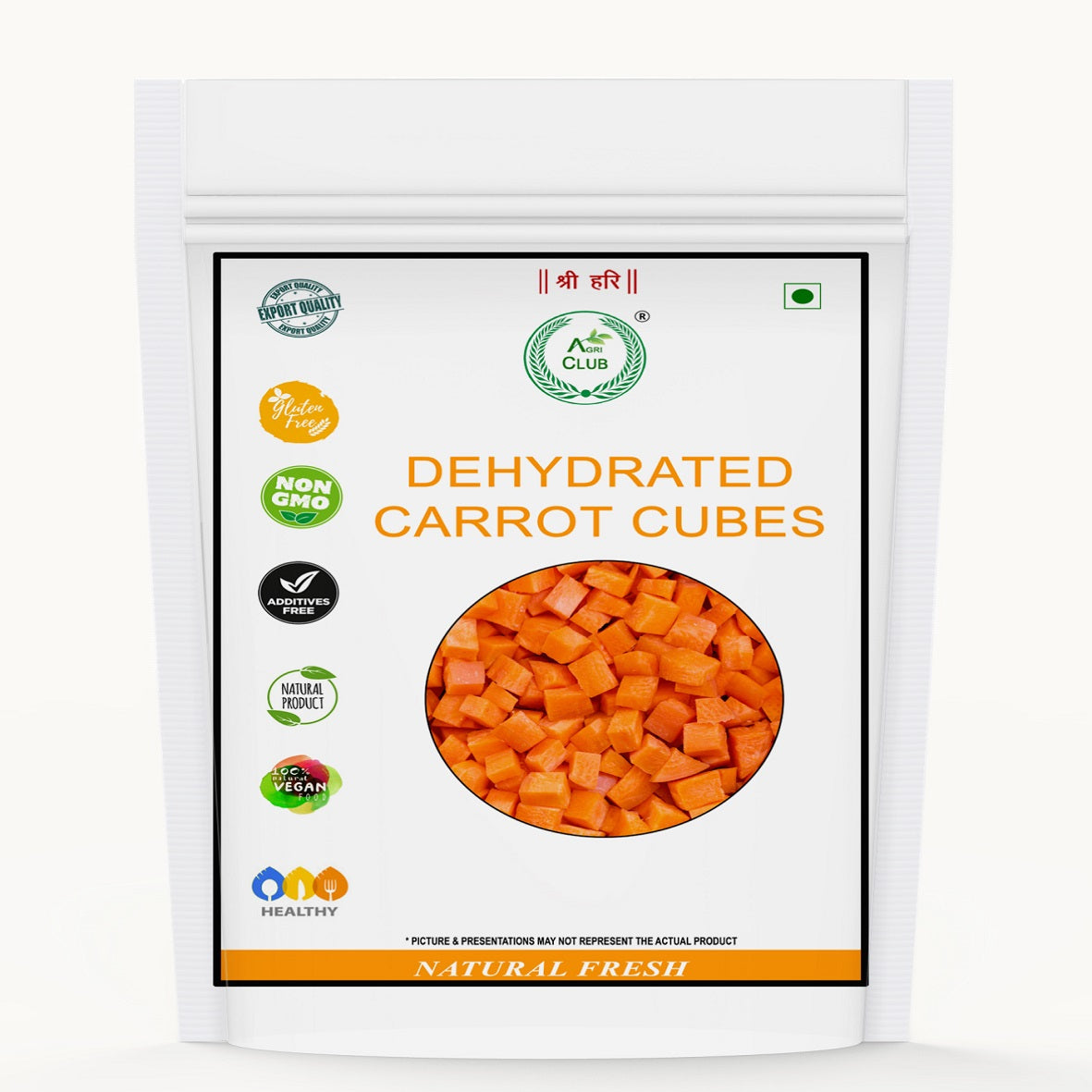 Dehydrated Carrot Cubes Premium Quality GM