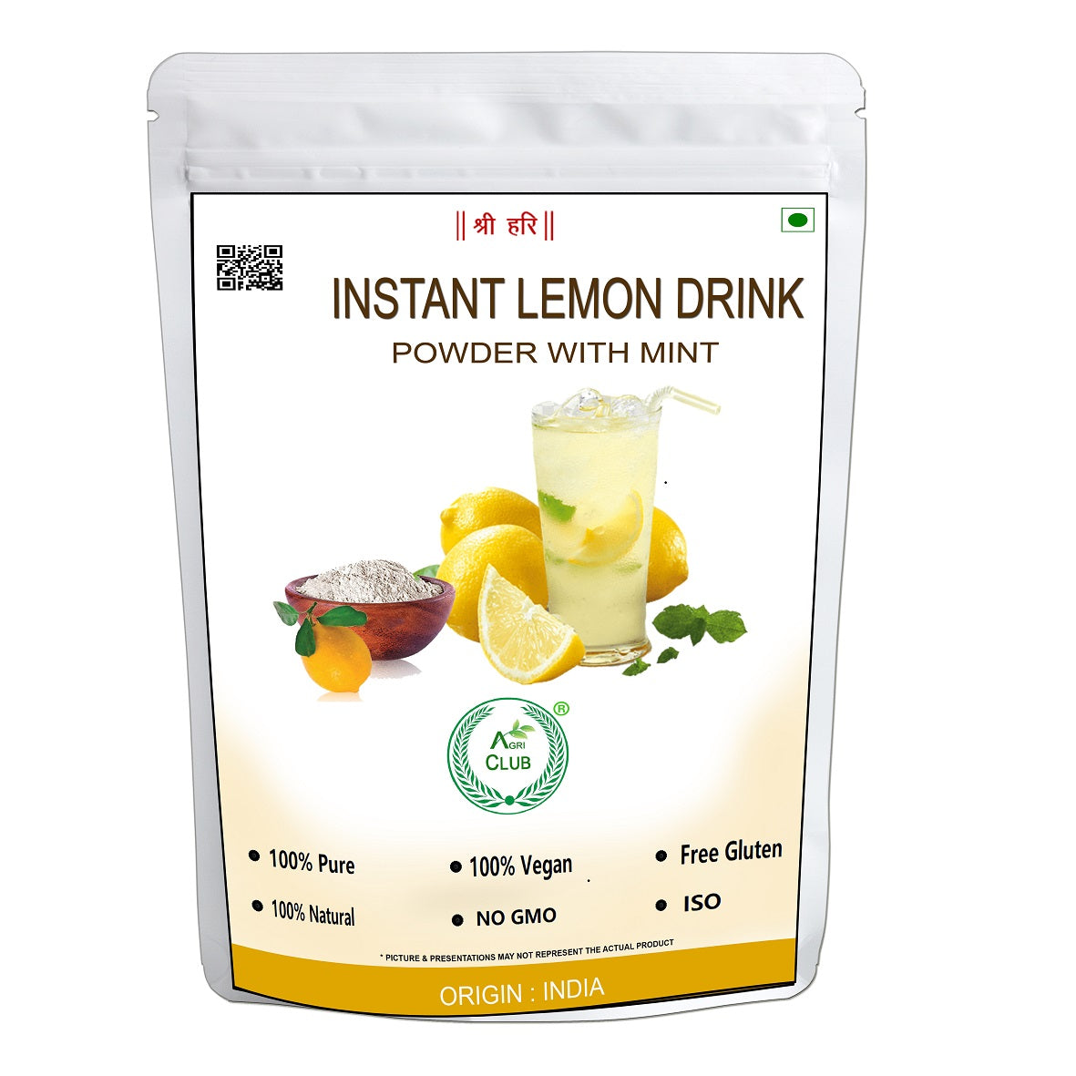 Instant Lemon Drink Powder With Mint Premium Quality 250 GM
