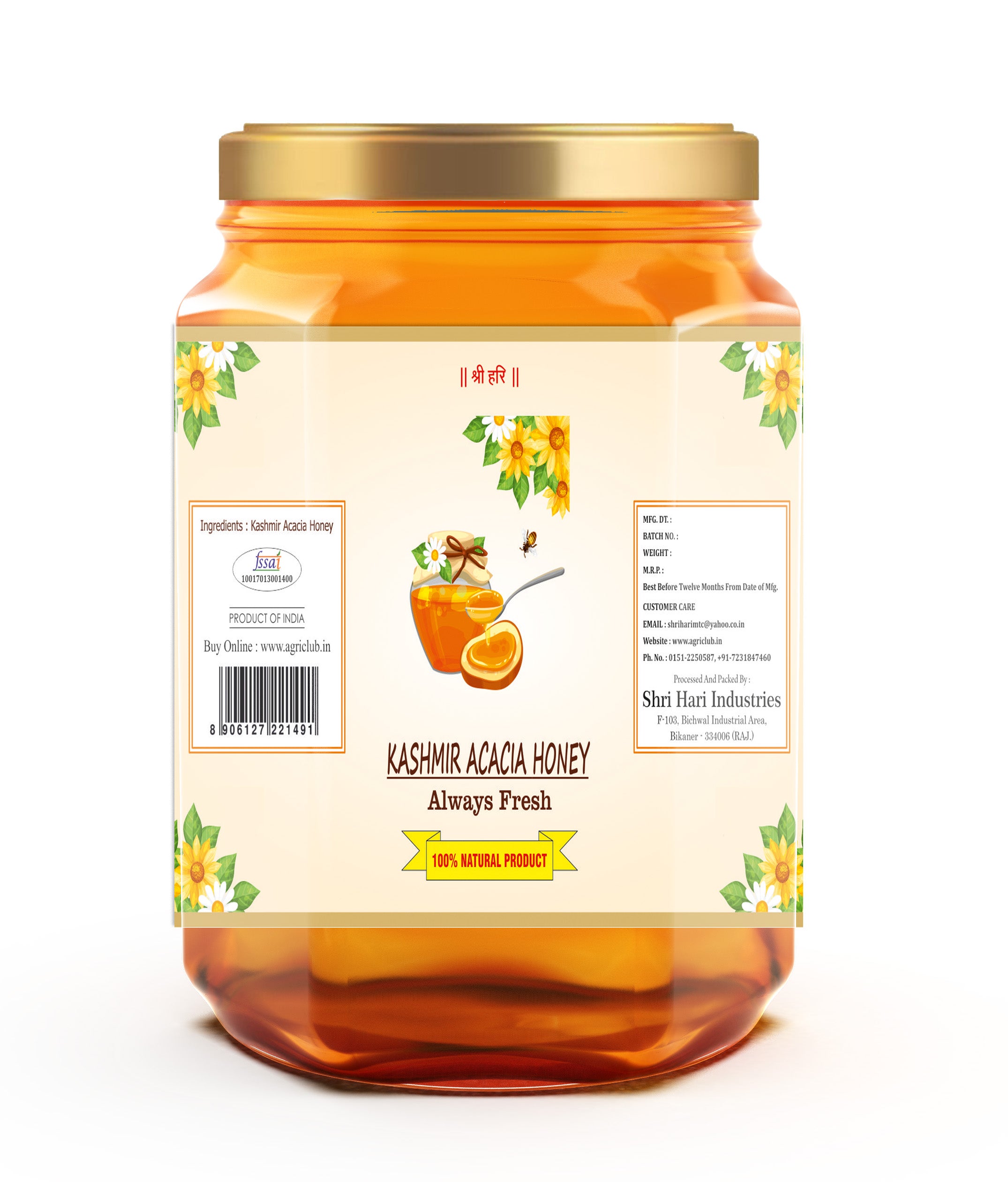 Kashmir Acacia Honey 100% Pure 500 gm